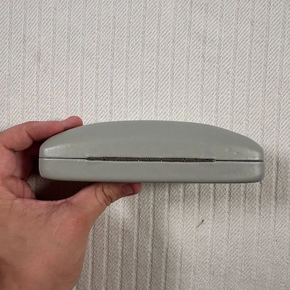 Calvin Klein Eyeglass & Sunglass Hard Case Gray Silver Clam Shell